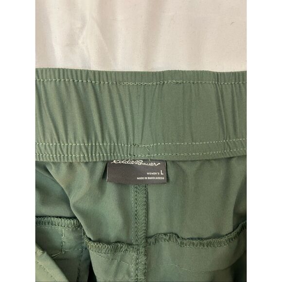Eddie Bauer Traveler womens large ankle pants green pants packable zipper pocket - Picture 4 of 7